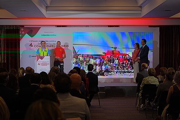 Un instante de la entrega de los V Premios Redacción Médica a la Sanidad de la Comunidad de Madrid.