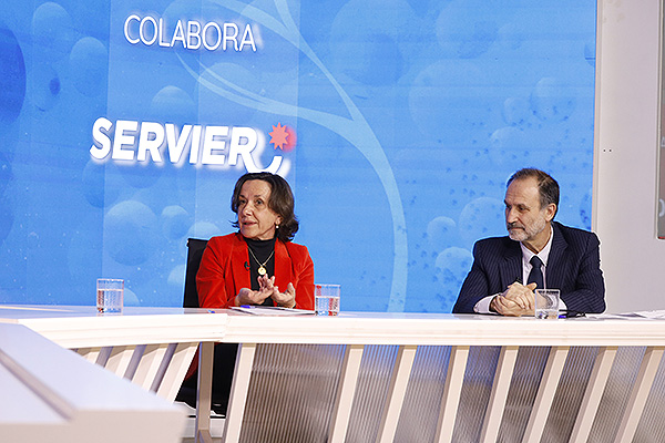 Pilar Rodríguez y Fernando Rivera, en un momento del debate.