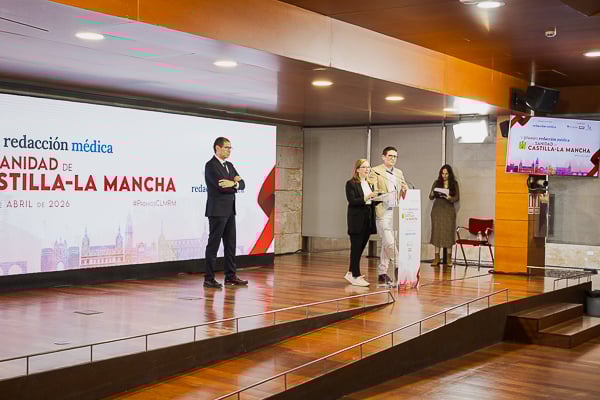 Un momento durante el discurso de agradecimiento.