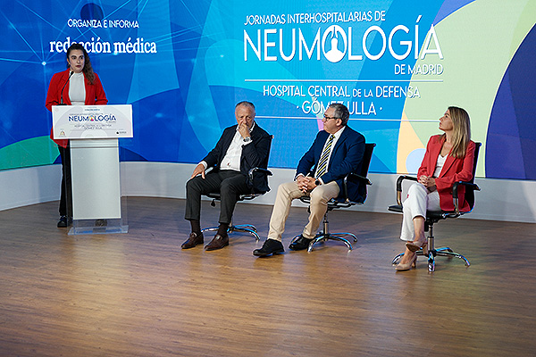 Un momento de la Jornada Interhospitalaria de Neumología Hospital Central de la Defensa Gómez Ulla celebrada en el plató de Redacción Médica.