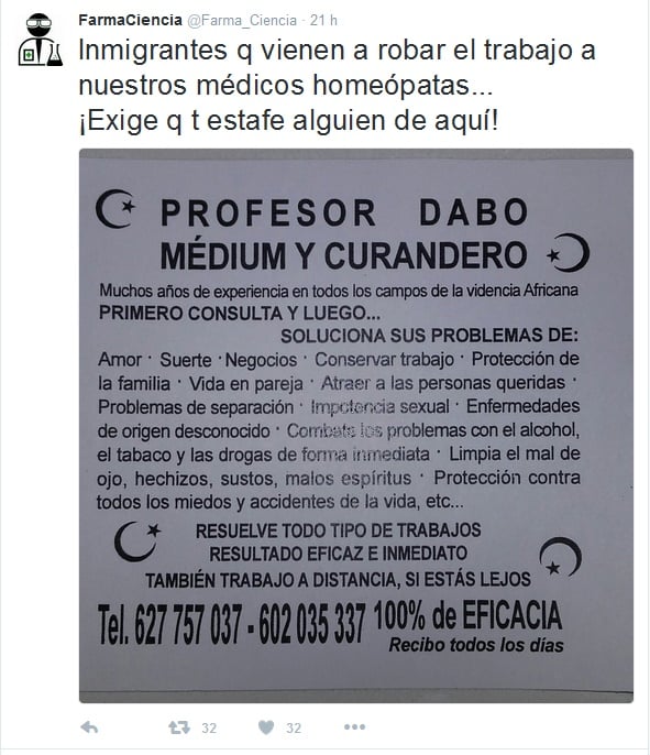 El 'tweet' de FarmaCiencia.