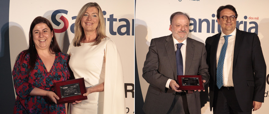 María Jesús Piñeiro Bello, directora general de Recursos Económicos del Servicio Gallego de Salud, con Patricia Gómez, consejera de Salud de Baleares. A continuación, José María Vergeles, consejero de Sanidad y Políticas Sociales de Extremadura, y José Carlos Vicente López, director general de Salud Pública y Adicciones de la Consejería de Sanidad de Murcia.