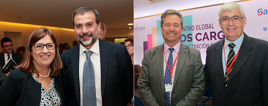 Regina Leal, gerente del Sescam; y Jorge Aboal, director general de Asistencia Sanitaria de Galicia. A la derecha, Ricardo Campos subsecretario de la Consejería de Sanidad Universal y Salud Pública de la Comunidad Valenciana; y Justo Herrera, director general de RRHH y Económicos de la consejería.