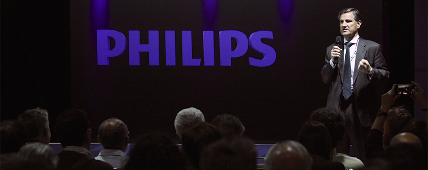 Juan Sanabria, presidente de Philips, durante la presentación de Azurion.