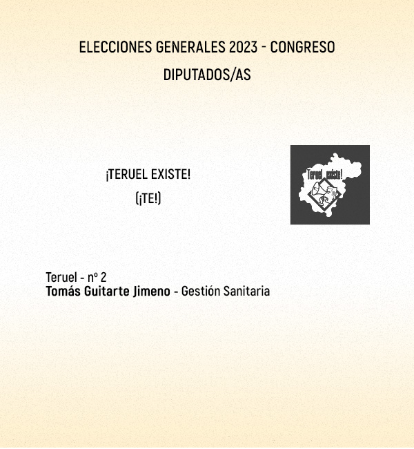 Lista 'sanitaria' por Teruel Existe para el Congreso en las elecciones generales del 23J.
