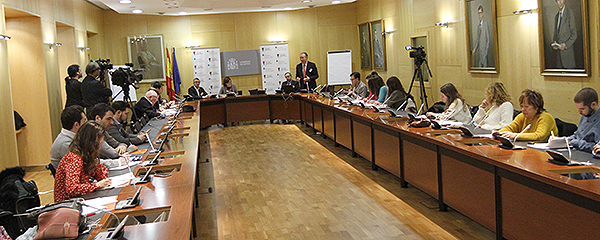 Momento de la presentación de la Declaración en la Sala Europa del Ministerio de Sanidad.