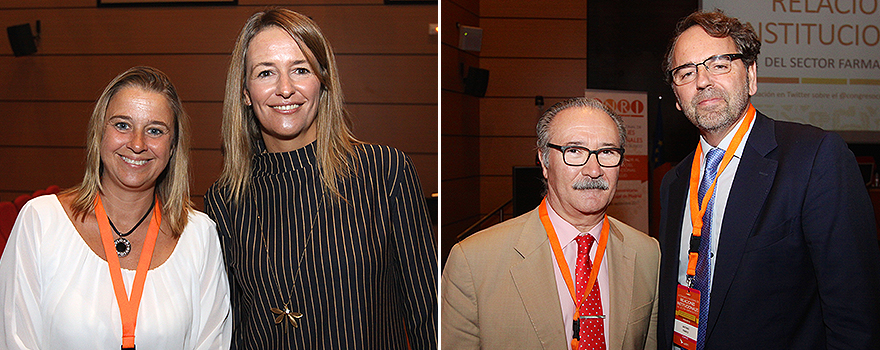 Natividad Calvente, de MSD, junto a Marta Moreno. A continuación, Carlos Jiménez, presidente electo de Separ, y Antonio Franco. 