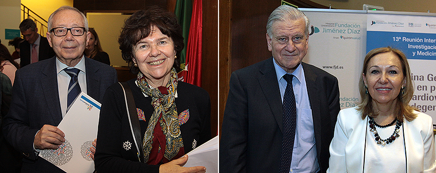 Julio Sánchez Fierro, patrono del Instituto Roche posa junto a Regina Revilla, directora ejecutiva de Policy & Government Affairs de MSD. A la derecha Fuster junto a Ayuso.