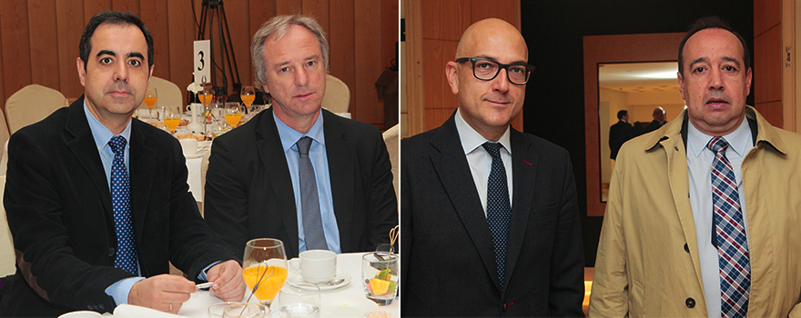 A la izquierda, el presidente de la Sociedad Española de Urgencias y Emergencias (Semes), Juan González Armengol, junto a Javier de Miguel Díez, jefe de sección de Neumología del Hospital General Universitario Gregorio Marañón de Madrid. A la derecha, Juan Martínez y Manuel Frowein. 