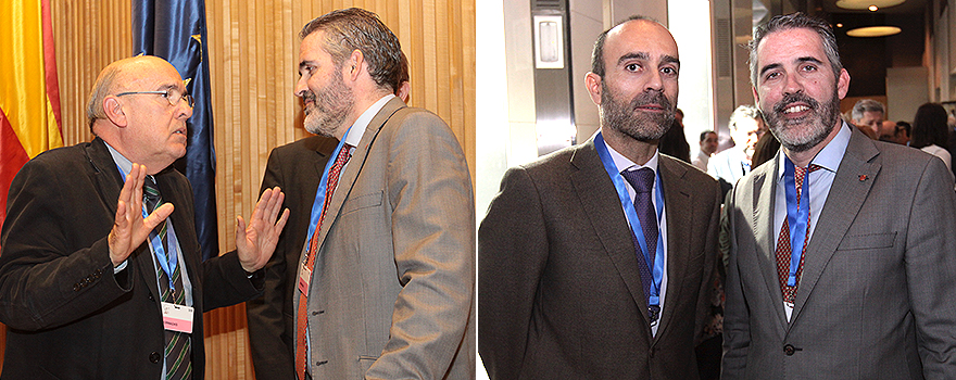 Jorge Soler,portavoz de Sanidad de Ciudadanos en Cataluña, charla con Boi Ruiz y Ricardo López, director general de Sanitaria 2000.
