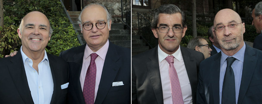 Francisco Ferre, jefe de Servicio de Psiquiatría del Gregorio Marañón, y Pedro Cano, CEO de Berbes Asociados. A la derecha, Juan Abarca Cidón, presidente de HM Hospitales, y Julián Ezquerra, secretario general de Amyts.