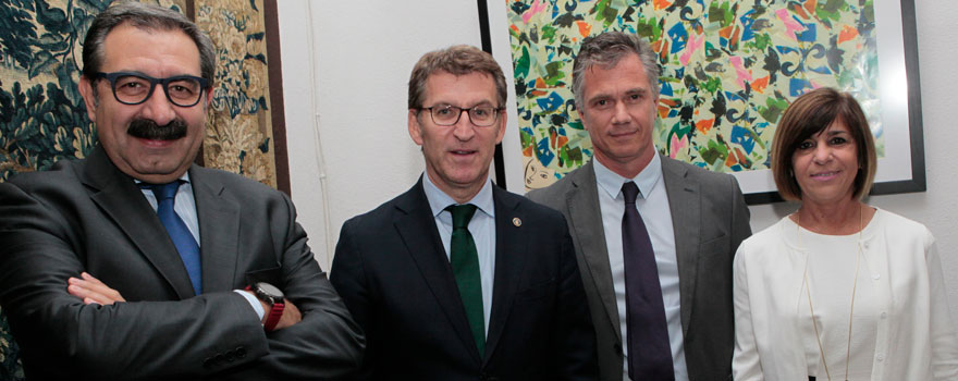 Jesús Fernández, Núñez Feijóo, Luis García Bahamonde, y Carmen de Aragón, presidenta de la Comisión de Sanidad del Senado.