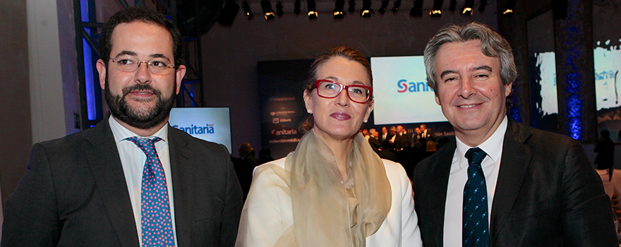 José María Dívar, secretario adjunto de Sanidad y Servicios Sociales del PP; Paloma Casado, subdirectora general de Calidad y Cohesión del Ministerio de Sanidad, y Rubén Moreno, diputado del PP. 