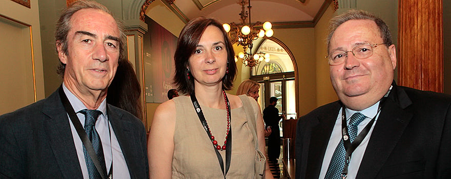 Carlos Casanovas, director general de Sales Monzón; Ana Penas y Melcior Oller de Oller Business Insurance.