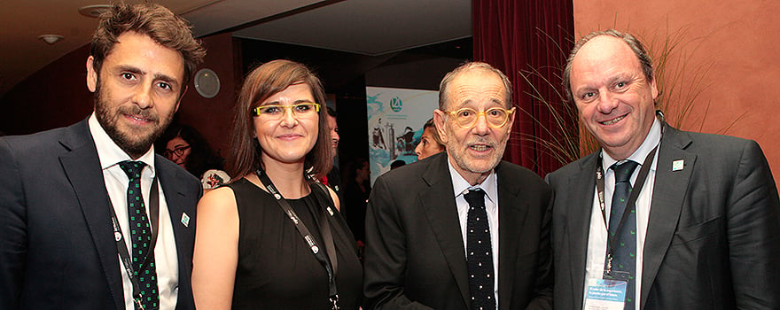 Ignacio Torres; Anna Mendrela, controller de Carburos Metálicos; Javier Solana y Javier Godoy.