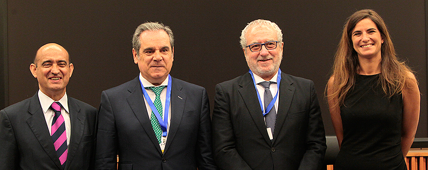 Tomas Castillo, presidente de la Plataforma de Organizaciones de Pacienes; Jesús Aguilar; Eladio González y Celia Ferrero, vicepresidenta de la Federación Nacional de Trabajadores Autónomos.