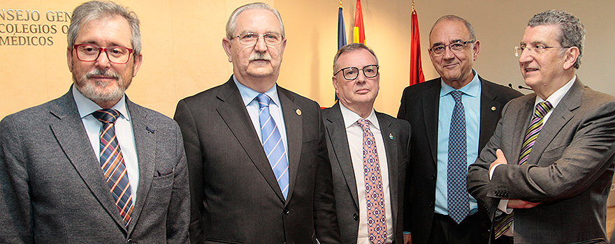 Juan Manuel Garrote, Serafín Romero, Francisco del Busto, Juan José Rodríguez Sendín -expresidente de la OMC- y Sebastián Celaya.