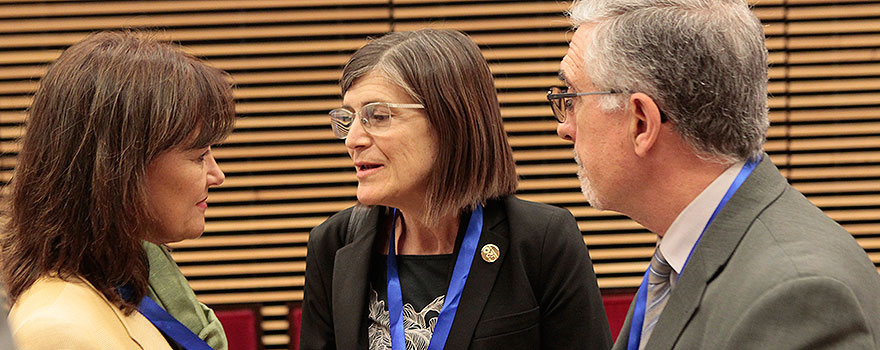 Marta Natividad García, directora ejecutiva de la Agencia Española de Seguridad Alimentaria y Nutrición; Pilar Aparicio, directora general de Salud Pública y  el director del Instituto Nacional de Gestión Sanitaria (Ingesa), Alfonso Jiménez Palacios.