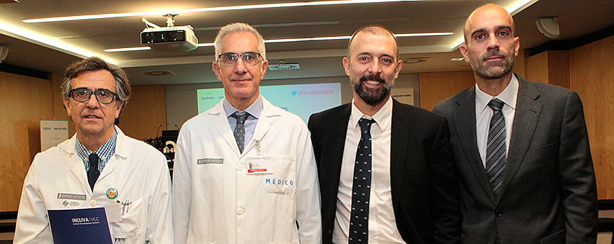 Álvaro Bonet; Jorge Navarro, director Médico del Hospital Clínico Universitario de Valencia; Jesús Corredor; y Ricardo López. 