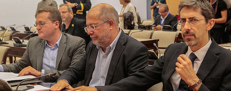 Diego Clemente, Francisco Igea y Fernando Navarro, todos de Ciudadanos.