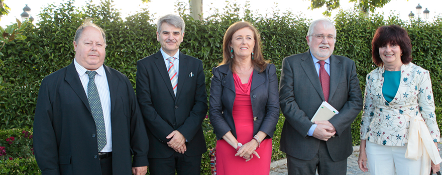 Rafael Pereiro, asesor técnico del Servicio Andaluz de Salud; Ceciliano Franco; María Dolores Alguacil; Rafael Solana, y Pilar Guijarro.