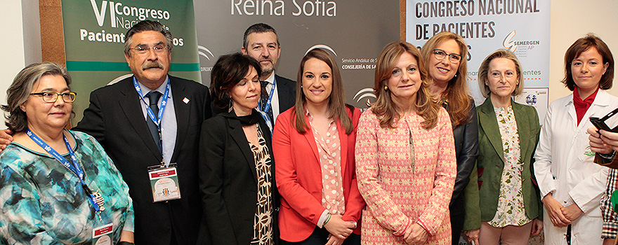 Rosa María Martín Moreno, presdienta del Comité Organizador, José Luis Llisterri, presidente de Semergen; María Ángeles Prieto, presidenta del Comité Cientifico; Andoni Lorenzo, presidente del Foro de Pacientes, XXXXX, Marina Álvarez, consejera de Salud de Andalucía, María Ángeles Luna, delegada territorial de Igualdad, Salud y Políticas Sociales; Carmen Díaz Molina, vicepresidenta segunda del Ilustre Colegio Oficial de Médicos de Córdoba; Valle García, directora gerente del Hospital Reina Sofía.