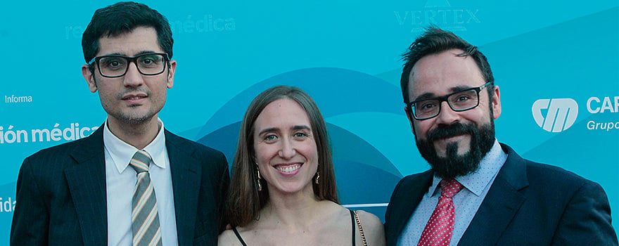 María Vargas, responsable de Comunicación de Semergen junto a Marcos Domínguez y Eduardo Ortega, redactores de Redacción Médica.