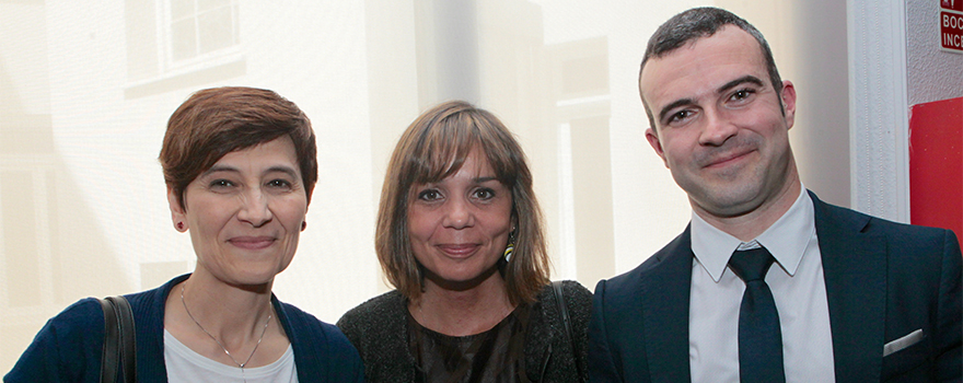 Herminia Ramos, subdirectora Enfermería de Hospital de La Paz; Amelia Amezcua, directora de la Fundación para el Desarrollo de la Enfermería; David García, jefe de prensa del Colegio de Enfermería de Madrid.