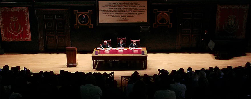 Aspecto del Gran Anfiteatro del Icomen, lugar donde ha tenido lugar la presentación del libro.