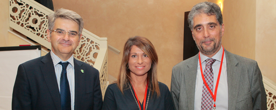 Ceciliano Franco; Arantxa Ruiz y Santiago Fuentes, director para Andalucía de Air Liquid; 