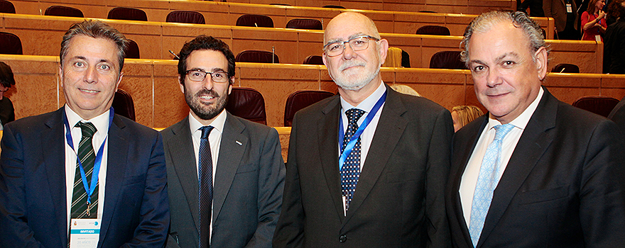 Manuel Cervera, ex consejero de Sanidad de la Comunidad Valenciana y exportavoz del PP en la Comisión de Sanidad, junto a Joaquín Rodrigo, Jaime Giner y Ángel Luis Rodríguez de la Cuerda. 