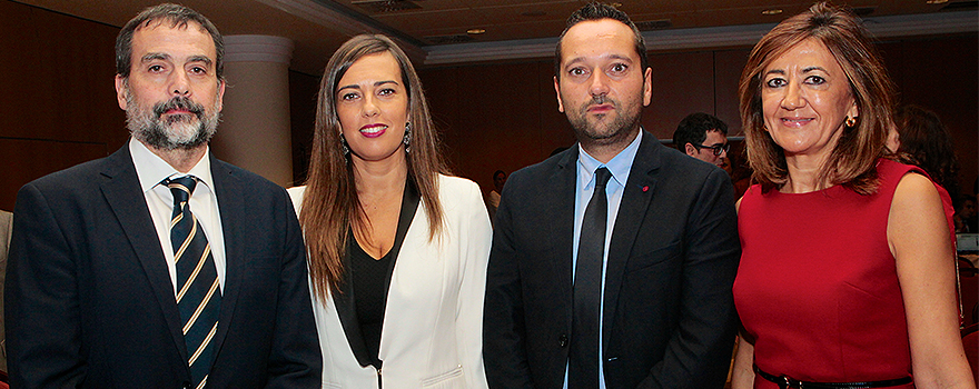 Jorge Aboal, Belen Cid, Alberto Fuentes Losada, secretario general técnico de la Consellería, y Marisa López, directora de la Agencia de Sangre, Órganos y Tejidos del Sergas.