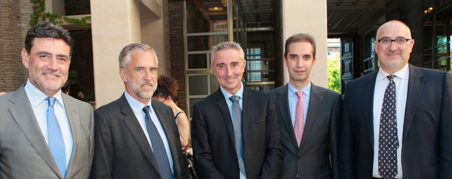 Antonio Ortiz, gerente de Orgaconsulting, Jesus Berzosa y Ricardo Araujo, César Castelló de de Eusalud; y José Antonio López Martínez, director de Mevidenc.