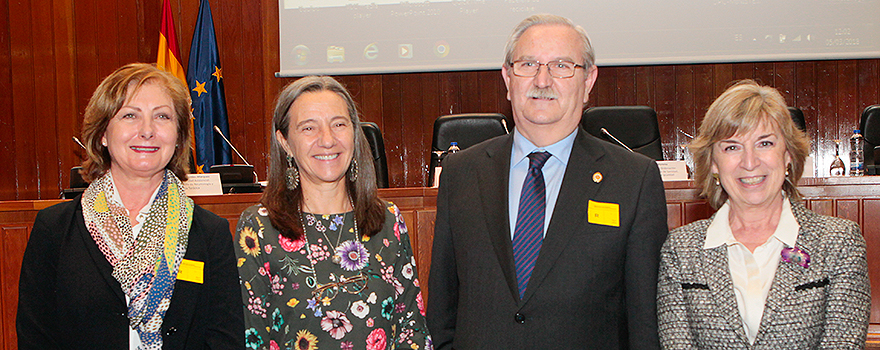 Inmaculada Alfageme, Francisca Lourdes Márquez, Serafín Romero (presidente de la OMC) y Pilar de Lucas.