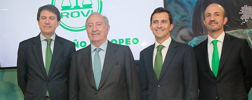 Juan López-Belmonte Encina, CEO de Rovi; Juan López-Belmonte López, presidente de la junta de administración de Rovi; Javier López-Belmonte Encina, vicepresidente de Rovi, e Iván López-Belmonte, también vicepresidente de Rovi.