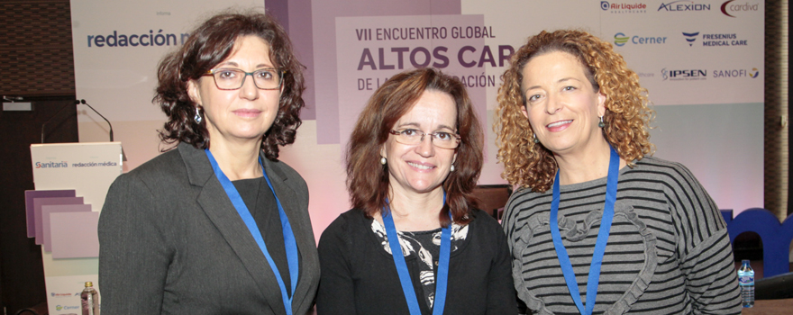 María José Calvo, directora de la División de Planificación, Compras y Proyectos Farmacéuticos del Servicio Madrileño de Salud; Marta Sánchez-Celaya, gerente asistencial de Atención Primaria de la Consejería de Sanidad de la Comunidad de Madrid; y Rosa Duro, subdirectora asistencial de Atención Primaria y Urgencias Extrahospitalarias del servicio de salud balear.