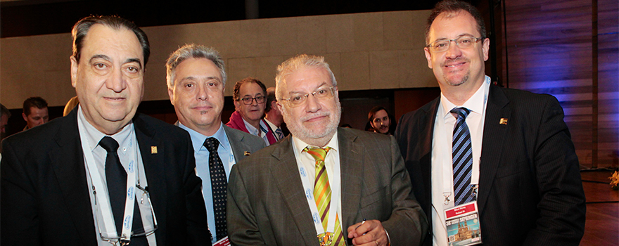 Gustavo Rodríguez, vocal de la Junta Directiva Nacional de Semergen; Vicente Martín Sánchez; Juan Sergio Fernández Ruiz, y Rafael Micó, secretario de Semergen.