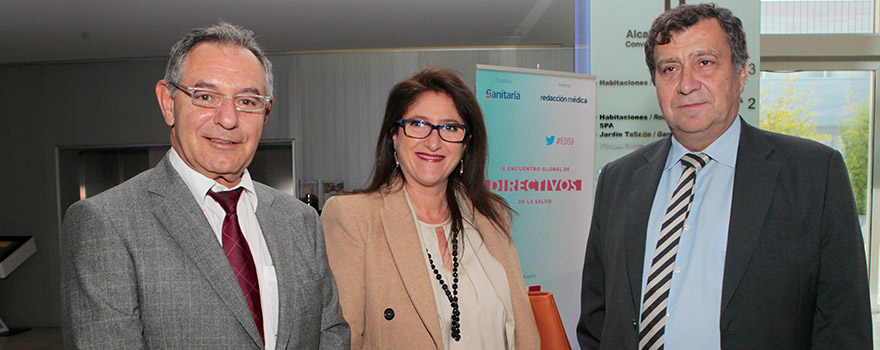 Miguel Ángel Andrés Molinero, director gerente del Hospital de Getafe; Patricia Morales, de Novartis; y  José Luis Gallego, director médico del Hospital Príncipe de Asturias. 