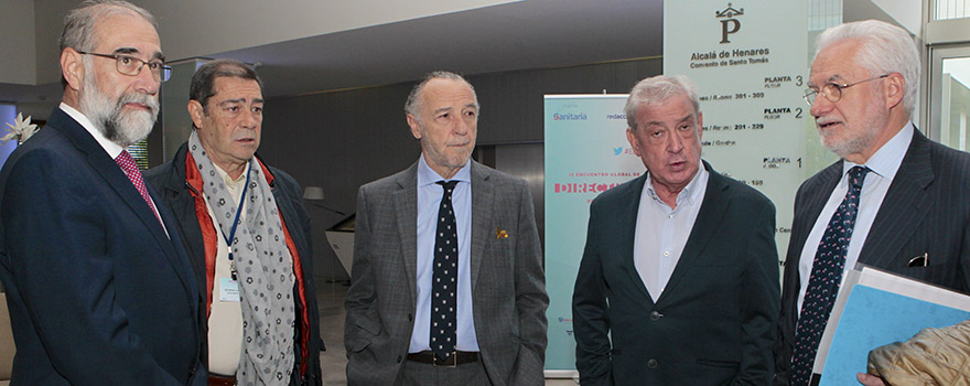 Fernando Domínguez; José Ramón Mora Martínez, gerente del área de Salud de Tudela; José María Pino; Félix Bravo; y Pablo Crespo. 