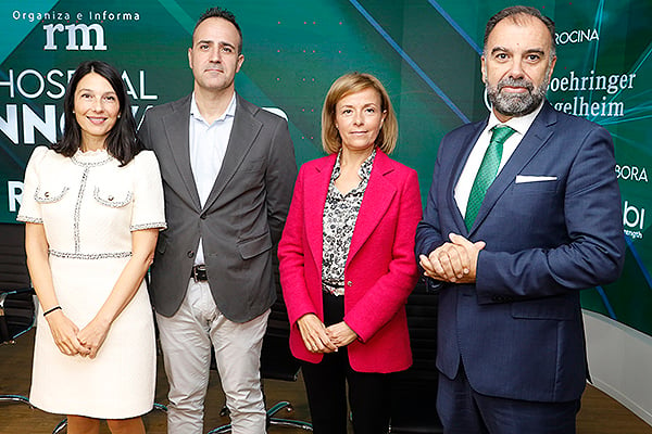 Carme García, Acceso al Mercado de Boehringer Ingelheim; Miguel Moral, Key Account Manager de la zona sur de Boehringer Ingelheim; Valle García Sánchez; y José Prieto, Relaciones Institucionales de Boehringer Ingelheim.