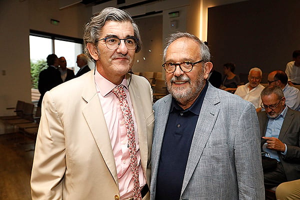 Juan Abarca y Javier Colás, profesor invitado de ingeniería Biomédica de la Universidad Pompeu Fabra.