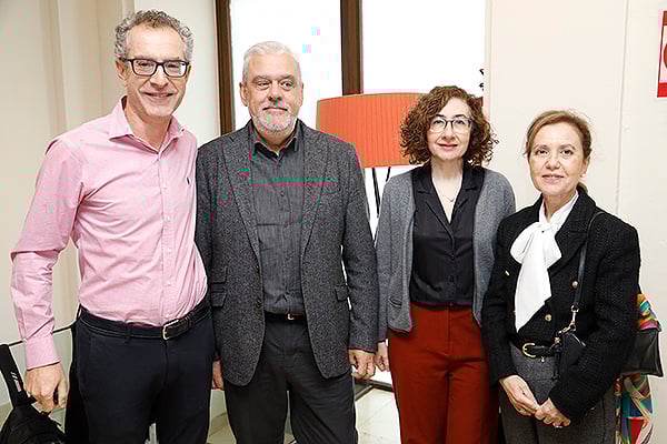 Luis Alberto Álvarez, gerente del Área de Salamanca; Luís Javier González, gerente de Atención Primaria de Salamanca; Ana Calvo y Yolanda Fuentes.
