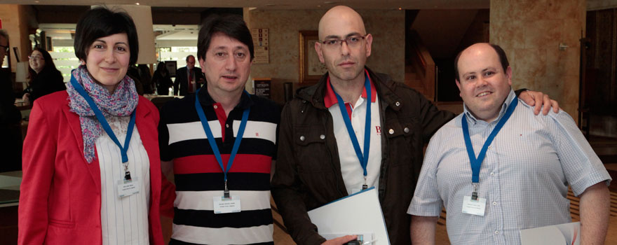 Blanca Niño, arquitecta técnica del Hospital Clínico de Valladolid, junto a Andrés Zarzuelo, Eduardo García y Javier García, ingenieros del Hospital Clínico de Valladolid.