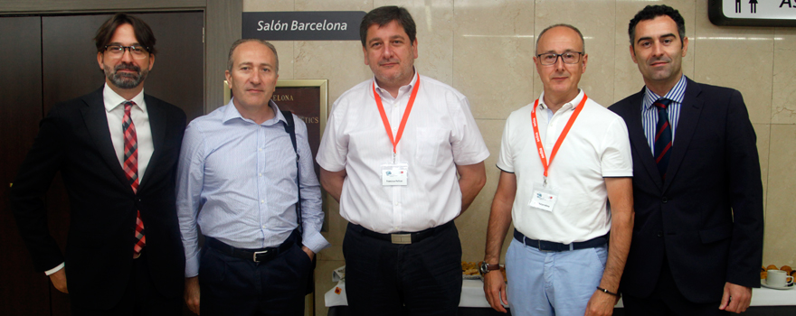 Sergio Camacho, responsable Área Económica de Catsalud; Francisco Sánchez, director de Gestión del Área VI de Murcia; Francisco Pellicer, director de Gestión del Área II; José Matarredona, director de Gestión del Área V de Murcia; y Manuel Beltrán, director Económico del Hospital San Juan de Dios. 