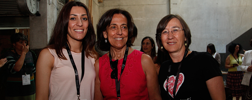 Alicia Portillo y Cristina Díaz de la Asociación Infantil de Oncología de Madrid y Begoña San Narciso, de la Fundación Menudos Corazones.