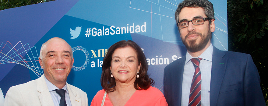 José Julián Díaz Melguizo, director de Ingesa; Carmen Peña, presidenta de la Federación Internacional de Farmacéuticos (FIP), y José María Juárez, asesor del Ministerio de Sanidad.