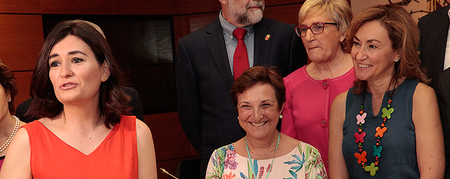 Carmen Montón, María Luisa Real, Ana Barceló, consejera de Sanidad de la Comunidad Valenciana, y María Martín. 