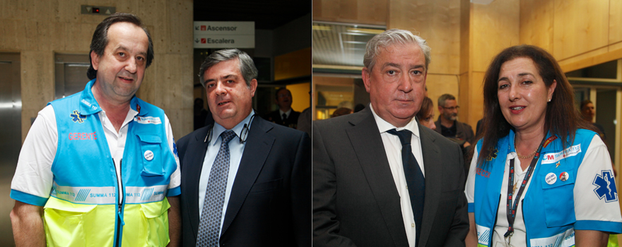 Prados posa con su predecesor en el cargo, Julio Zarco, y con el consejero, Jesús Sánchez Martos.