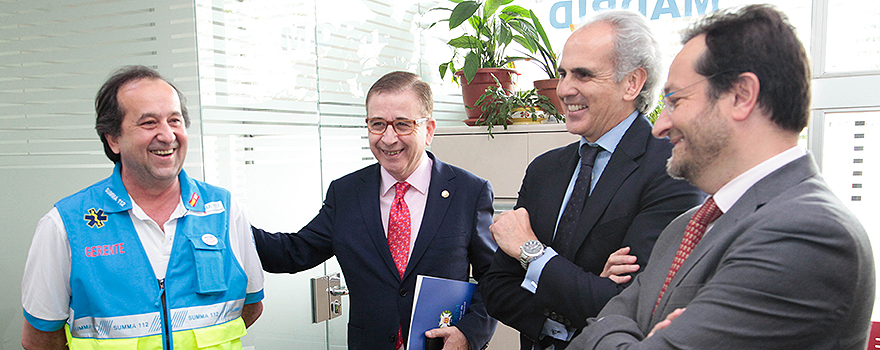 Pablo Busca, director gerente del Summa 112 con Jorge Andrada, Enrique Ruiz Escudero y Fernando Prados.