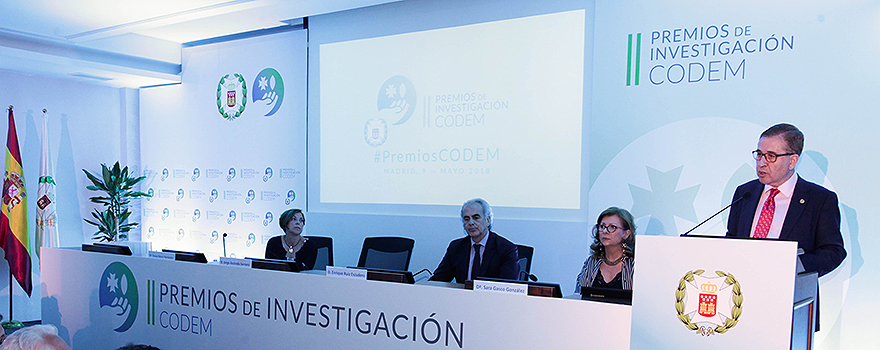 Jorge Andrada, presidente del Colegio de Enfermería de Madrid (Codem), inaugura los II Premios de Investigación. 